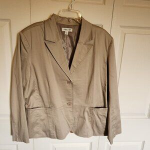 Tan Lined Cotton Jacket by Coldwater Creek
